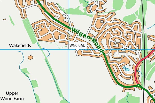 WN6 0AU map - OS VectorMap District (Ordnance Survey)