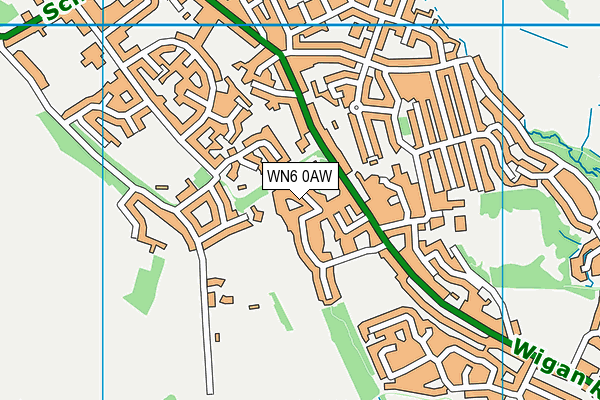 WN6 0AW map - OS VectorMap District (Ordnance Survey)
