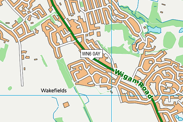 WN6 0AY map - OS VectorMap District (Ordnance Survey)