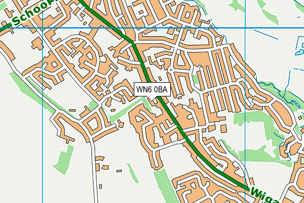 WN6 0BA map - OS VectorMap District (Ordnance Survey)
