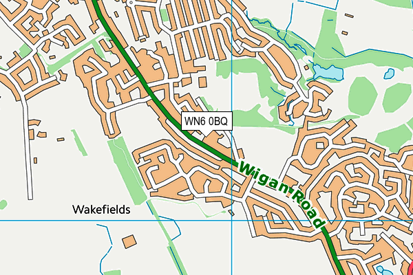WN6 0BQ map - OS VectorMap District (Ordnance Survey)