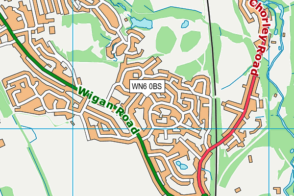WN6 0BS map - OS VectorMap District (Ordnance Survey)