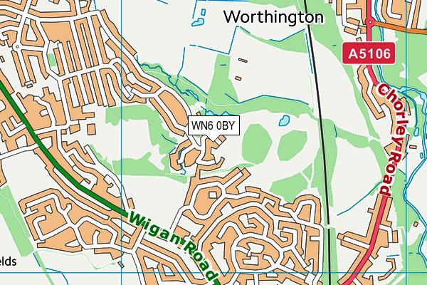 WN6 0BY map - OS VectorMap District (Ordnance Survey)
