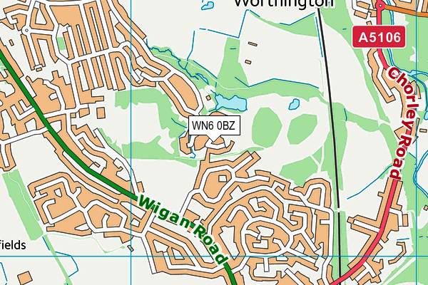 WN6 0BZ map - OS VectorMap District (Ordnance Survey)