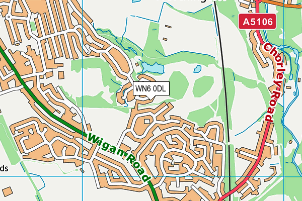 WN6 0DL map - OS VectorMap District (Ordnance Survey)
