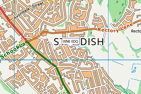 WN6 0DQ map - OS VectorMap District (Ordnance Survey)