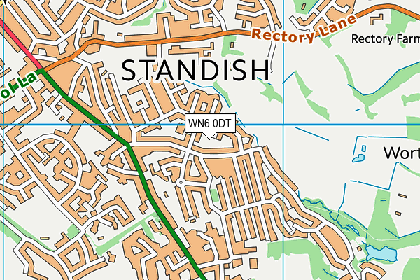 WN6 0DT map - OS VectorMap District (Ordnance Survey)