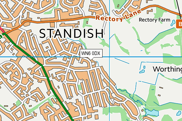 WN6 0DX map - OS VectorMap District (Ordnance Survey)