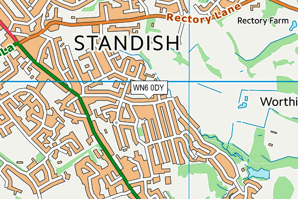 WN6 0DY map - OS VectorMap District (Ordnance Survey)