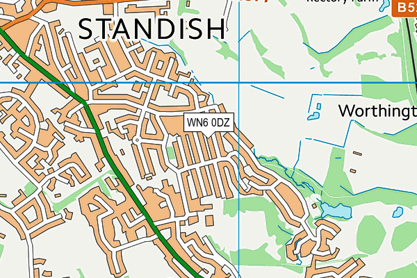 WN6 0DZ map - OS VectorMap District (Ordnance Survey)