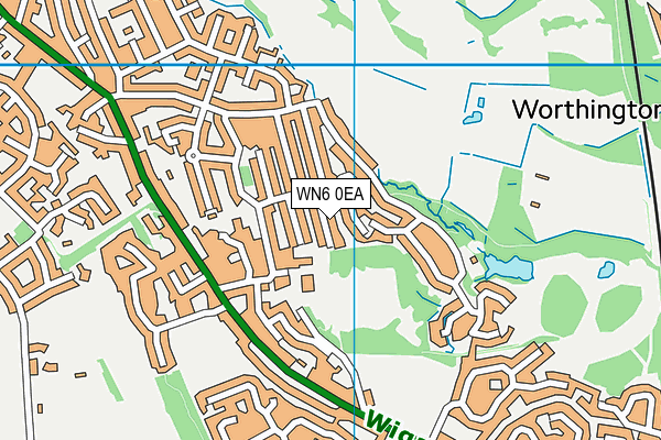 WN6 0EA map - OS VectorMap District (Ordnance Survey)