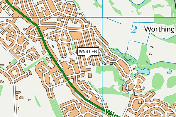 WN6 0EB map - OS VectorMap District (Ordnance Survey)