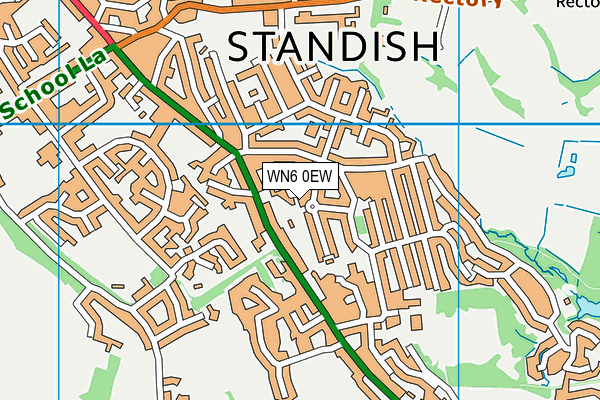 WN6 0EW map - OS VectorMap District (Ordnance Survey)