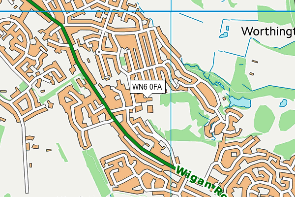 WN6 0FA map - OS VectorMap District (Ordnance Survey)
