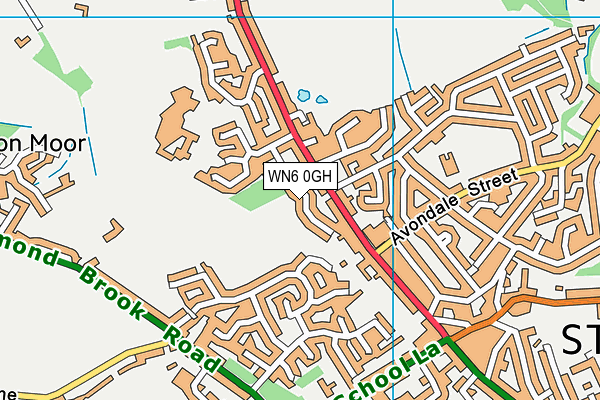 WN6 0GH map - OS VectorMap District (Ordnance Survey)