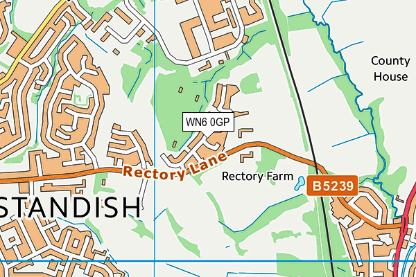 WN6 0GP map - OS VectorMap District (Ordnance Survey)