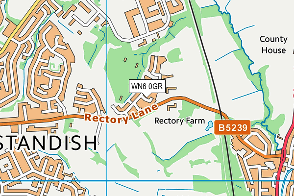 WN6 0GR map - OS VectorMap District (Ordnance Survey)