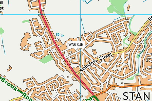 WN6 0JB map - OS VectorMap District (Ordnance Survey)