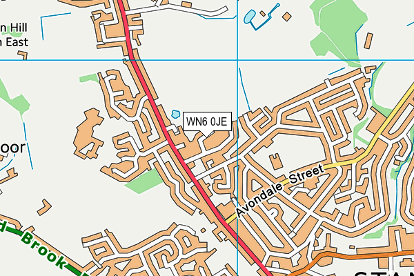 WN6 0JE map - OS VectorMap District (Ordnance Survey)