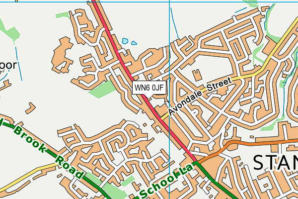 WN6 0JF map - OS VectorMap District (Ordnance Survey)