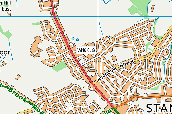 WN6 0JG map - OS VectorMap District (Ordnance Survey)
