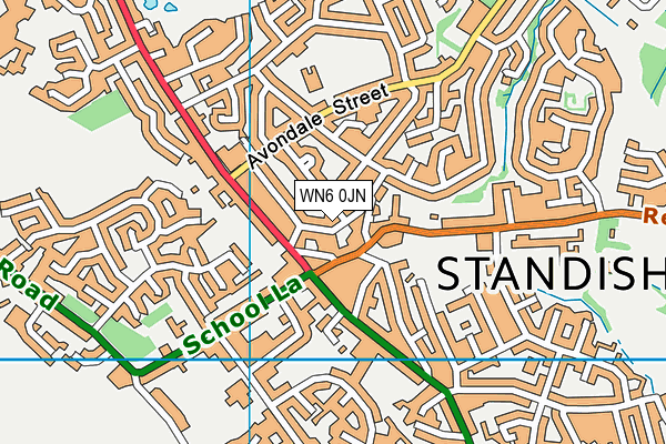 WN6 0JN map - OS VectorMap District (Ordnance Survey)