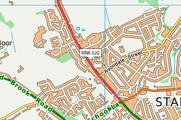 WN6 0JQ map - OS VectorMap District (Ordnance Survey)