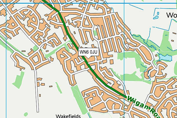 WN6 0JU map - OS VectorMap District (Ordnance Survey)