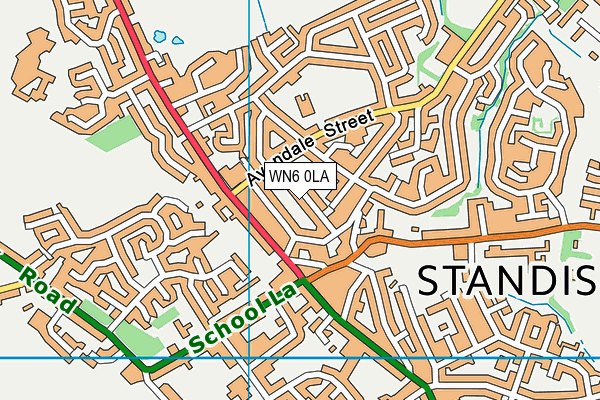 WN6 0LA map - OS VectorMap District (Ordnance Survey)