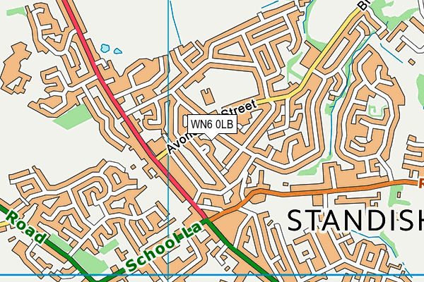 WN6 0LB map - OS VectorMap District (Ordnance Survey)