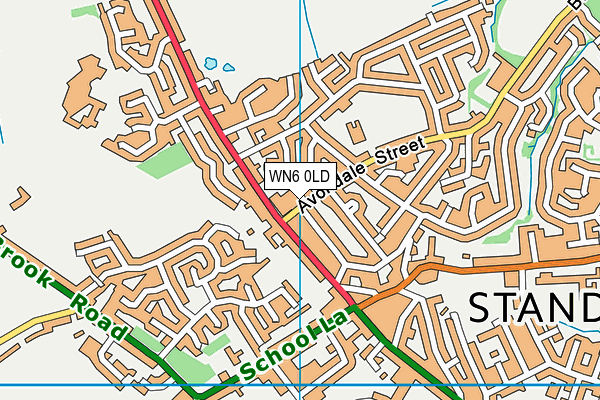 WN6 0LD map - OS VectorMap District (Ordnance Survey)