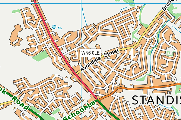 WN6 0LE map - OS VectorMap District (Ordnance Survey)