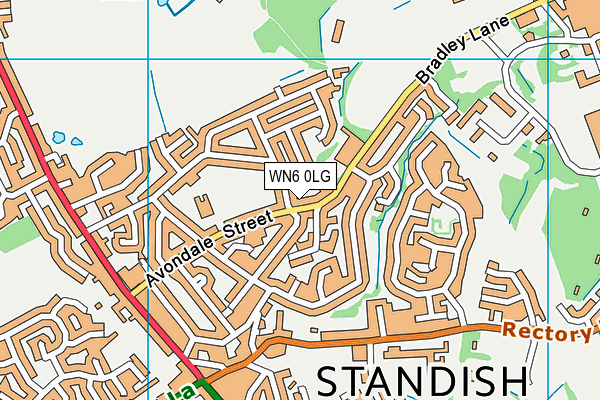 WN6 0LG map - OS VectorMap District (Ordnance Survey)
