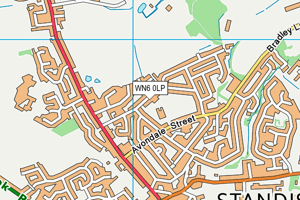 WN6 0LP map - OS VectorMap District (Ordnance Survey)