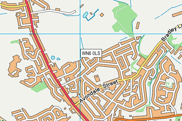 WN6 0LS map - OS VectorMap District (Ordnance Survey)