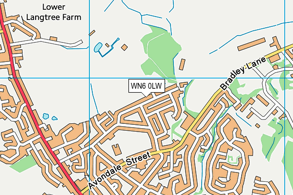 WN6 0LW map - OS VectorMap District (Ordnance Survey)
