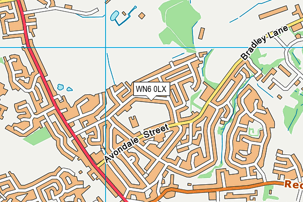 WN6 0LX map - OS VectorMap District (Ordnance Survey)