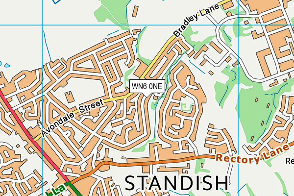 WN6 0NE map - OS VectorMap District (Ordnance Survey)