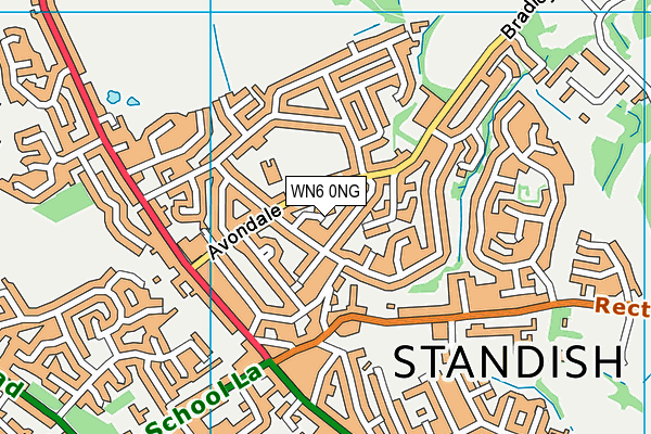 WN6 0NG map - OS VectorMap District (Ordnance Survey)