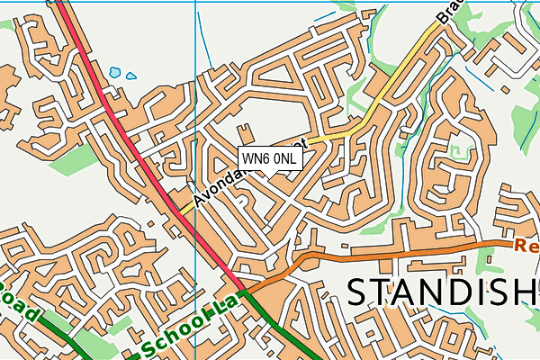 WN6 0NL map - OS VectorMap District (Ordnance Survey)
