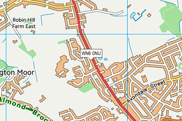 WN6 0NU map - OS VectorMap District (Ordnance Survey)