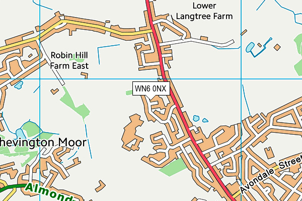 Standish Community High School map (WN6 0NX) - OS VectorMap District (Ordnance Survey)