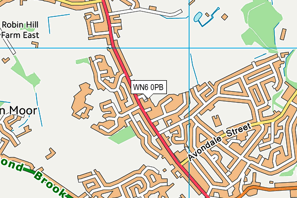 WN6 0PB map - OS VectorMap District (Ordnance Survey)