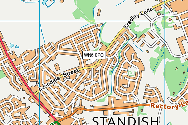 WN6 0PQ map - OS VectorMap District (Ordnance Survey)