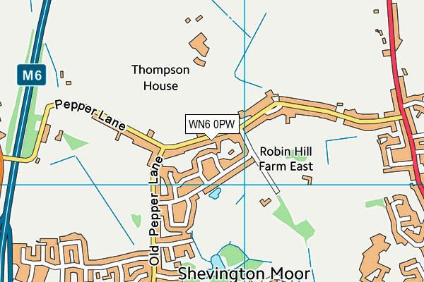 WN6 0PW map - OS VectorMap District (Ordnance Survey)