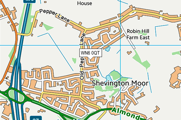 WN6 0QT map - OS VectorMap District (Ordnance Survey)