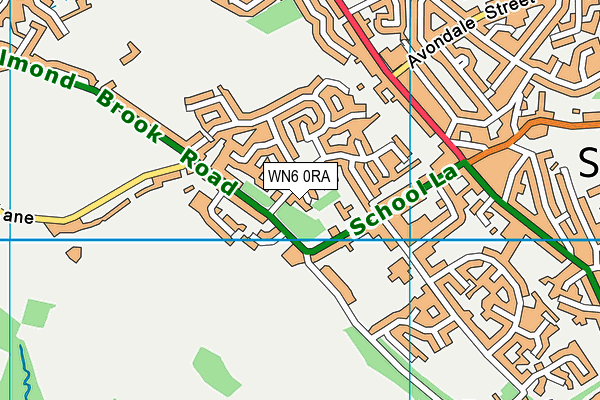 WN6 0RA map - OS VectorMap District (Ordnance Survey)