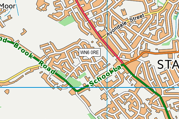 WN6 0RE map - OS VectorMap District (Ordnance Survey)