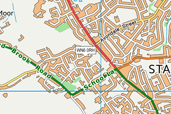 WN6 0RH map - OS VectorMap District (Ordnance Survey)
