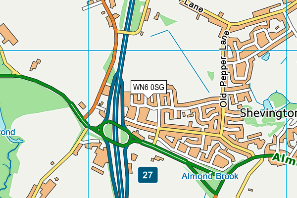 WN6 0SG map - OS VectorMap District (Ordnance Survey)